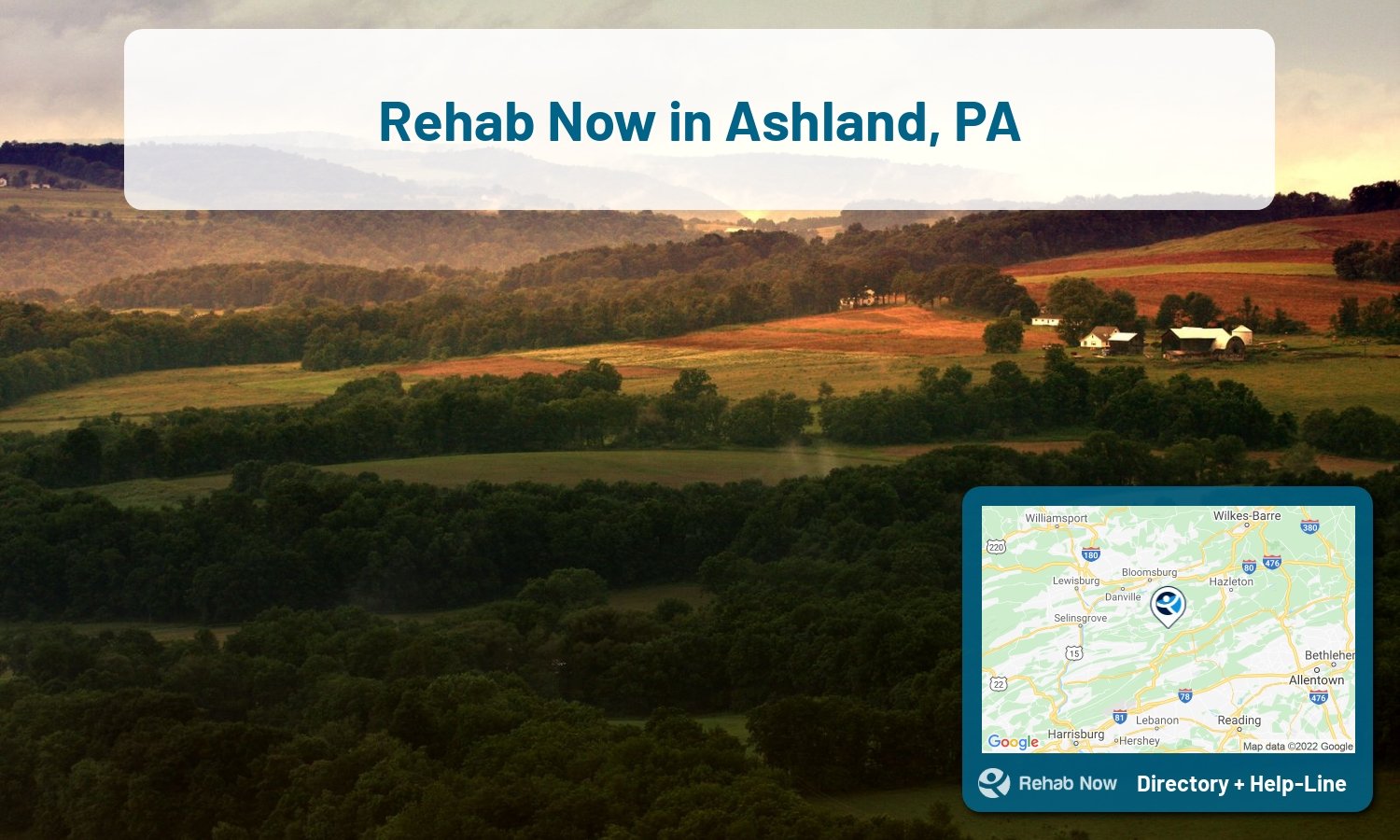 Drug rehab and alcohol treatment services near you in Ashland, Pennsylvania. Need help choosing a center? Call us, free.