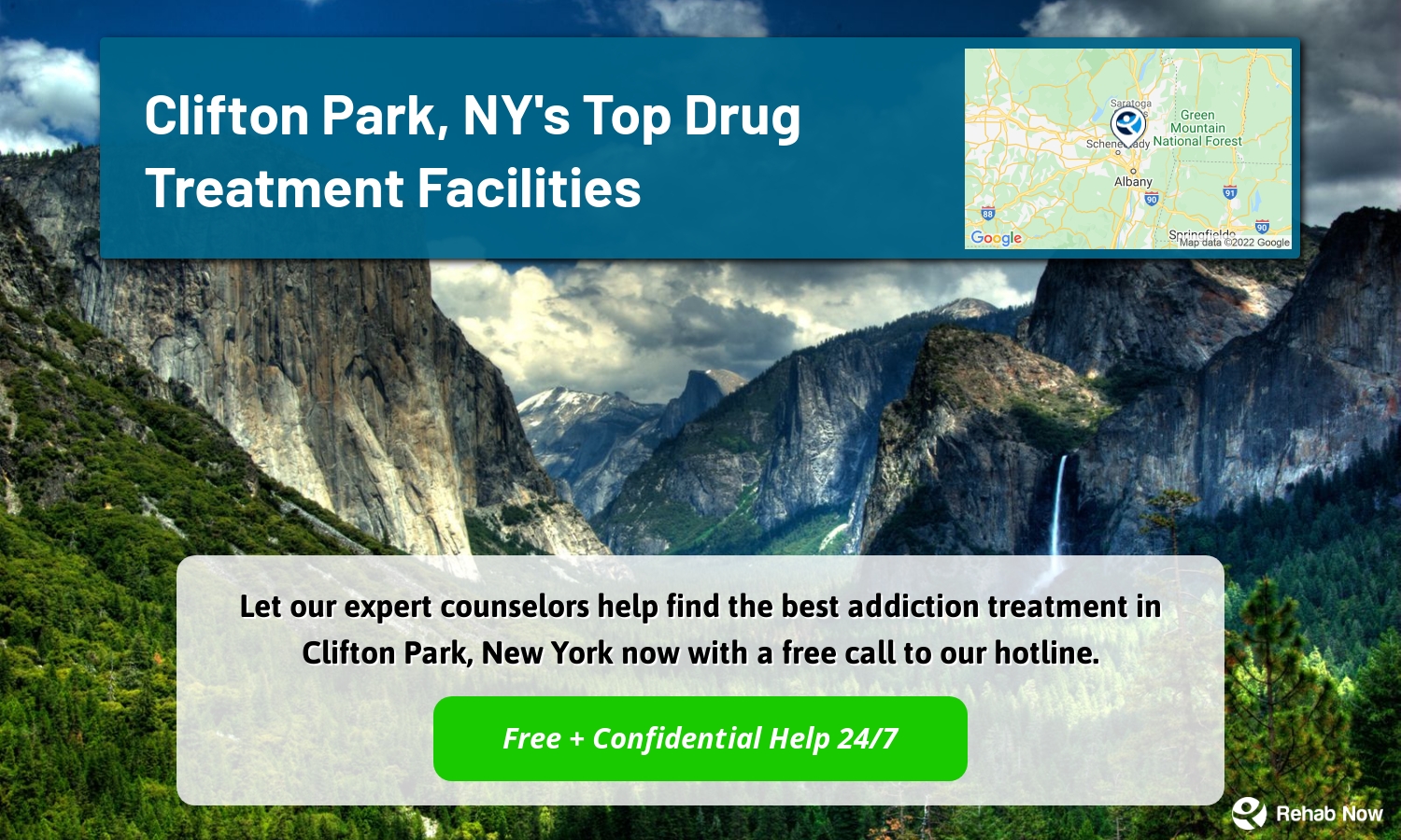 Let our expert counselors help find the best addiction treatment in Clifton Park, New York now with a free call to our hotline.