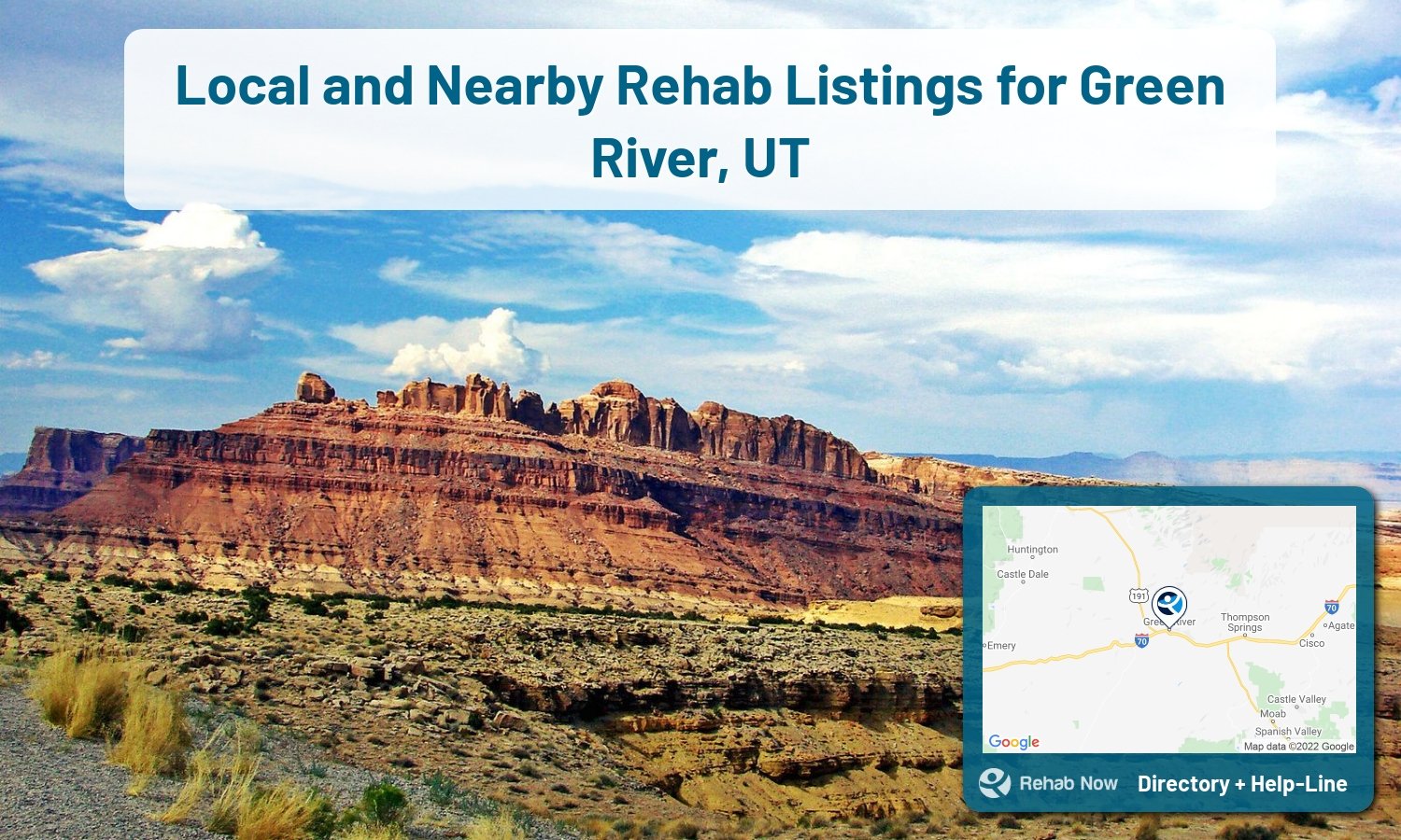 Need treatment nearby in Green River, Utah? Choose a drug/alcohol rehab center from our list, or call our hotline now for free help.
