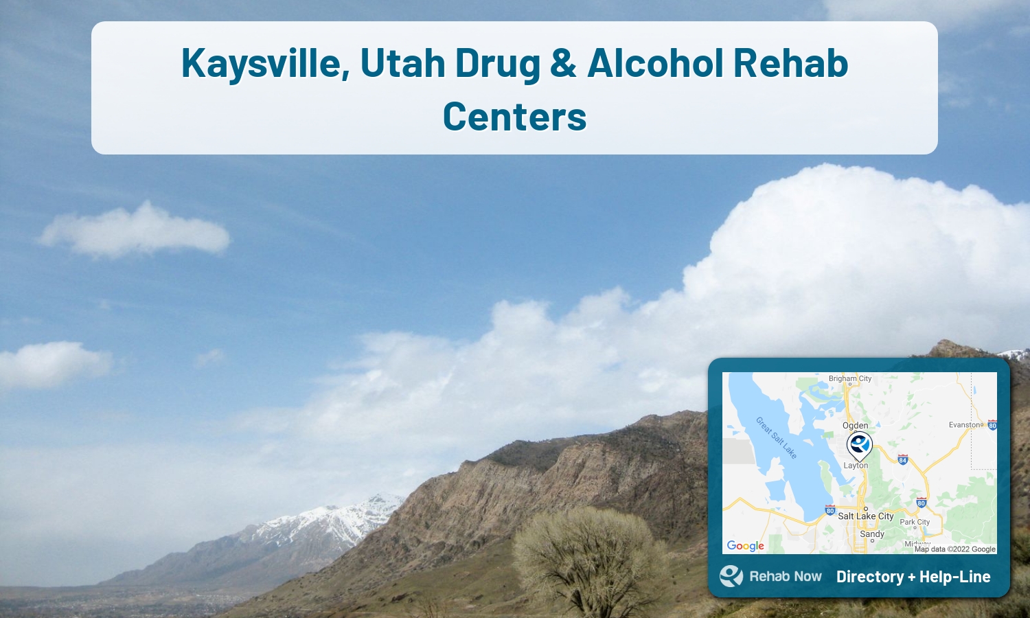 Ready to pick a rehab center in Kaysville? Get off alcohol, opiates, and other drugs, by selecting top drug rehab centers in Utah