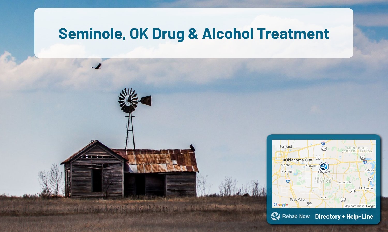 Seminole, OK Treatment Centers. Find drug rehab in Seminole, Oklahoma, or detox and treatment programs. Get the right help now!