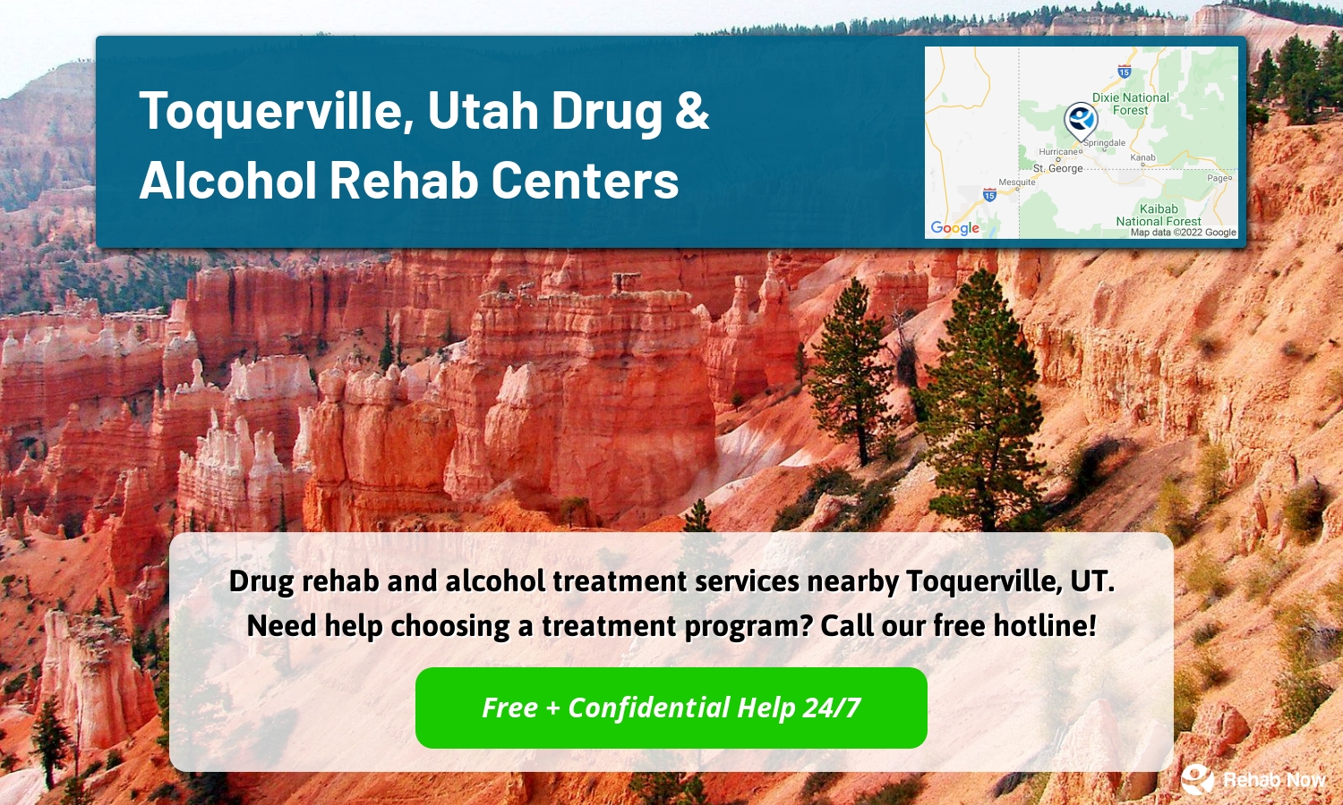 Drug rehab and alcohol treatment services nearby Toquerville, UT. Need help choosing a treatment program? Call our free hotline!