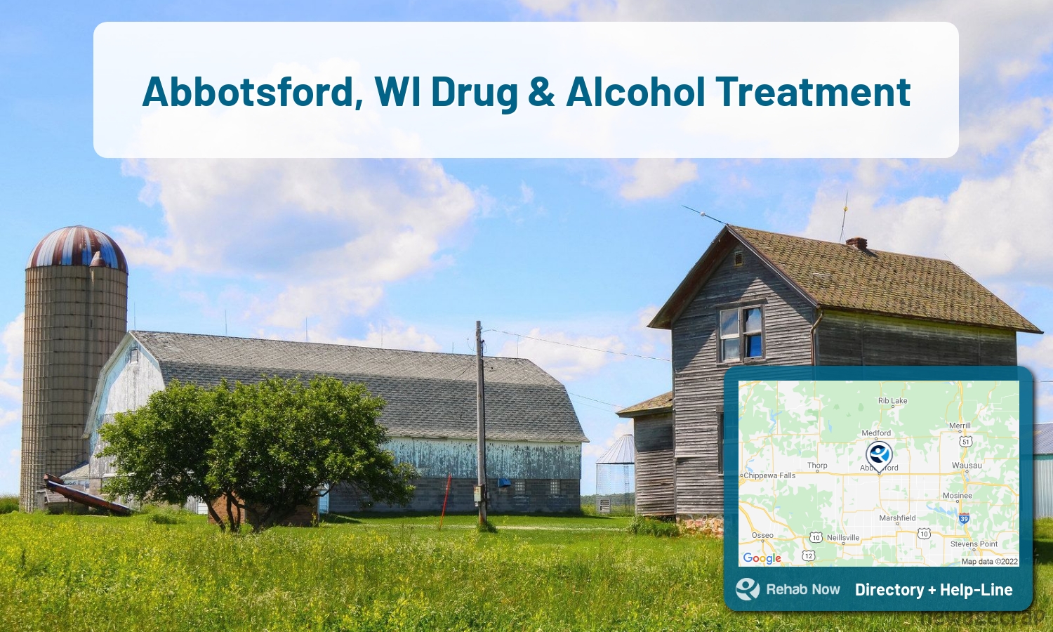Drug rehab and alcohol treatment services nearby Abbotsford, WI. Need help choosing a treatment program? Call our free hotline!