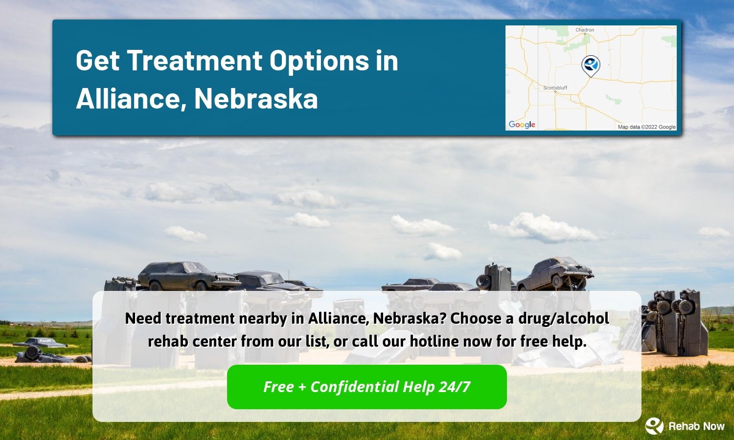 Need treatment nearby in Alliance, Nebraska? Choose a drug/alcohol rehab center from our list, or call our hotline now for free help.