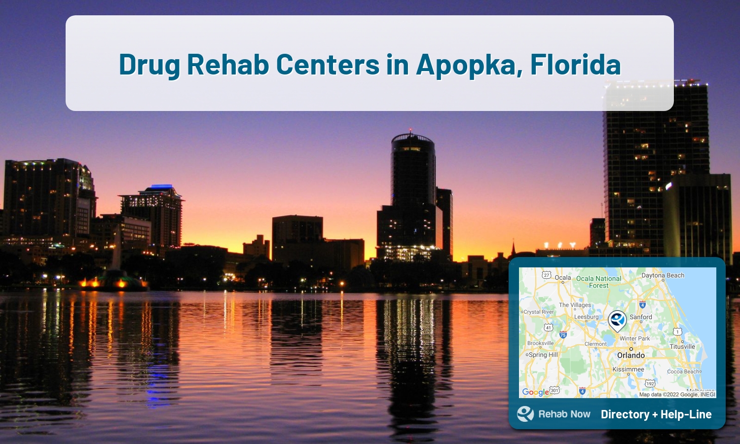 Let our expert counselors help find the best addiction treatment in Apopka, Florida now with a free call to our hotline.