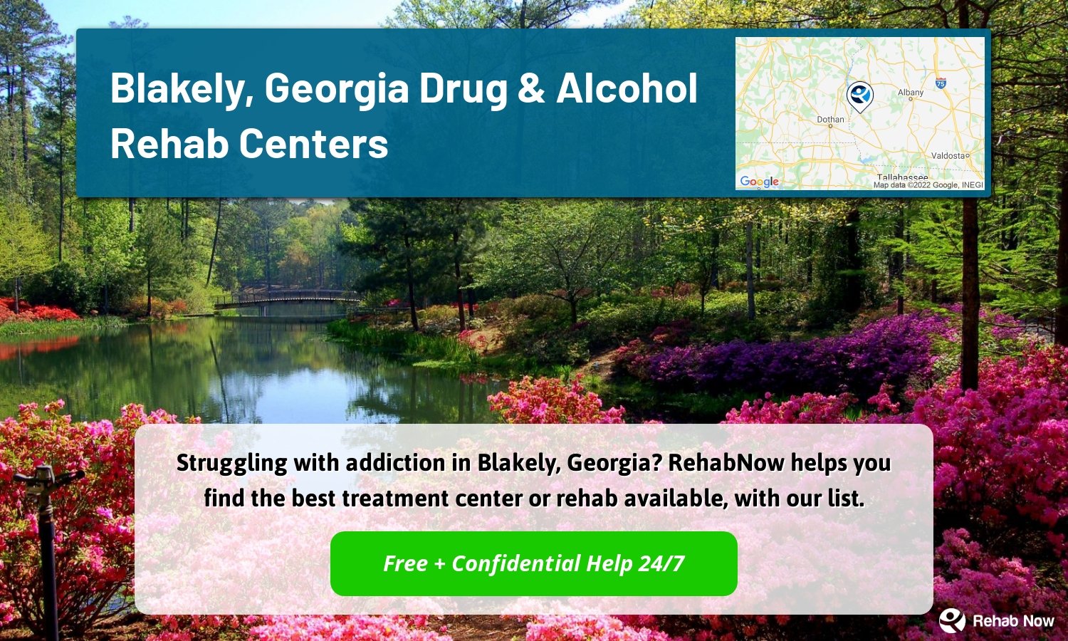 Struggling with addiction in Blakely, Georgia? RehabNow helps you find the best treatment center or rehab available, with our list.