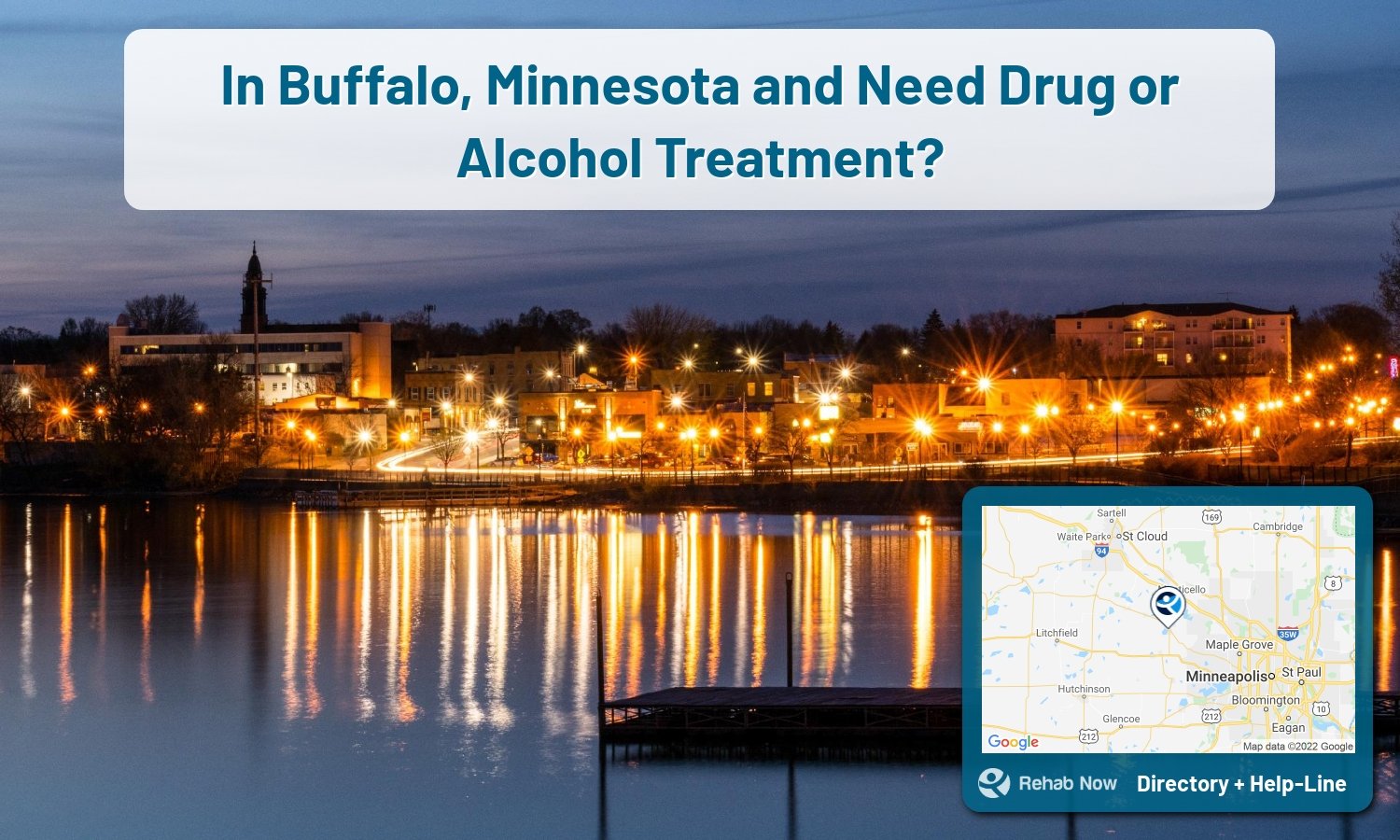 Drug rehab and alcohol treatment services near you in Buffalo, Minnesota. Need help choosing a center? Call us, free.