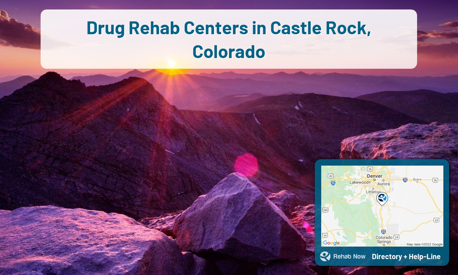 Let our expert counselors help find the best addiction treatment in Castle Rock, Colorado now with a free call to our hotline.