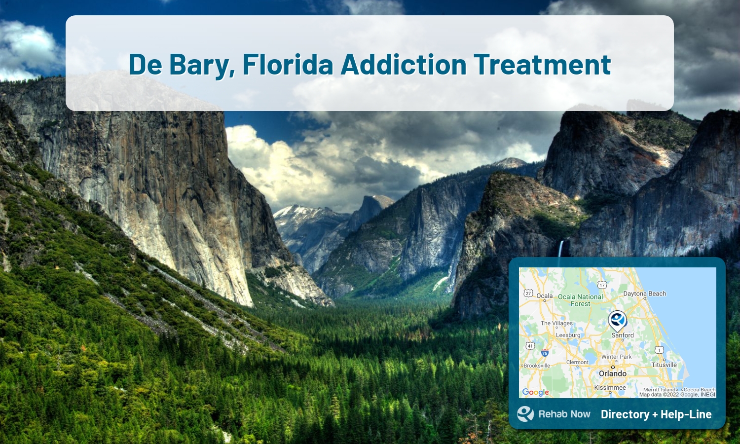Drug rehab and alcohol treatment services near you in De Bary, Florida. Need help choosing a center? Call us, free.