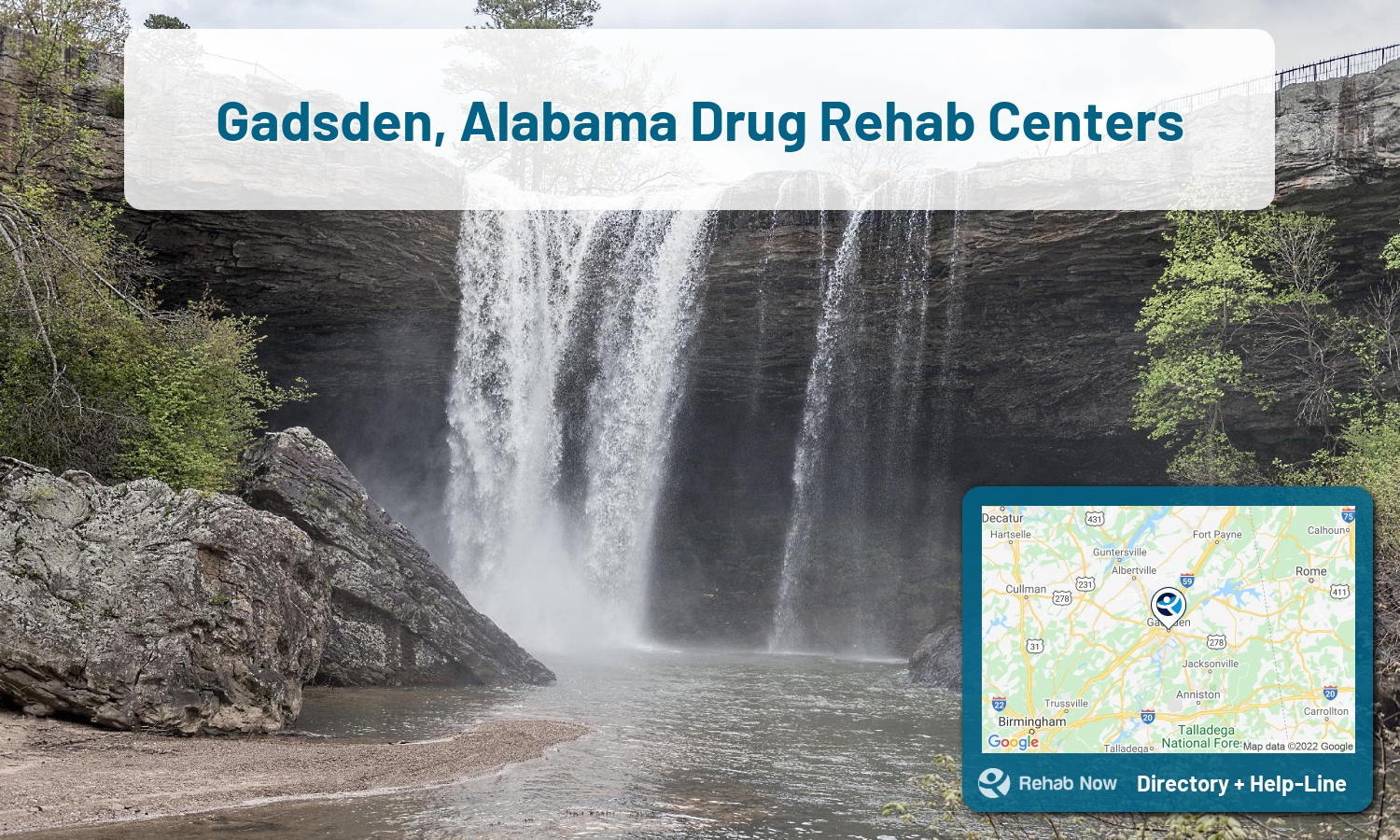 Struggling with addiction in Gadsden, Alabama? RehabNow helps you find the best treatment center or rehab available.