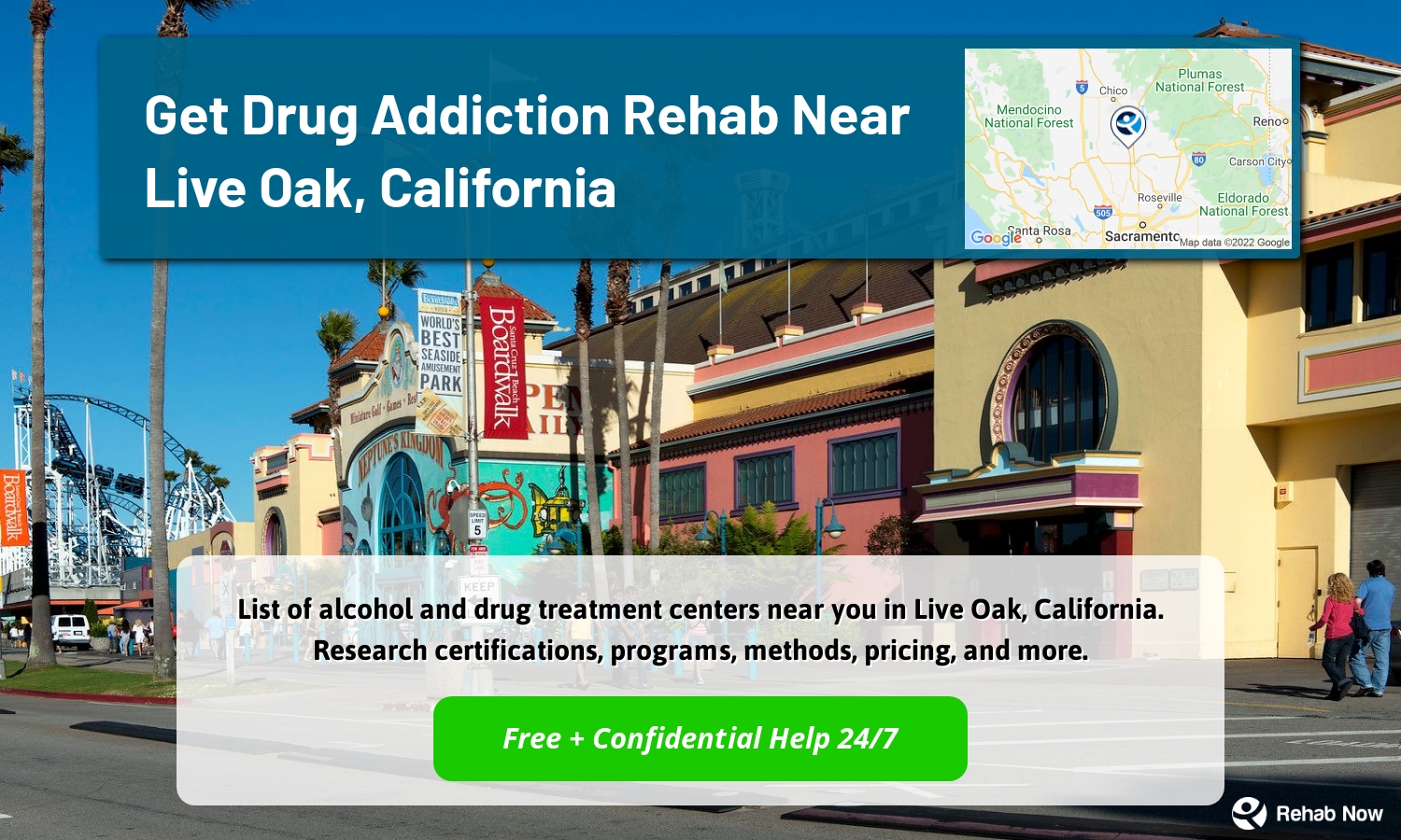 List of alcohol and drug treatment centers near you in Live Oak, California. Research certifications, programs, methods, pricing, and more.