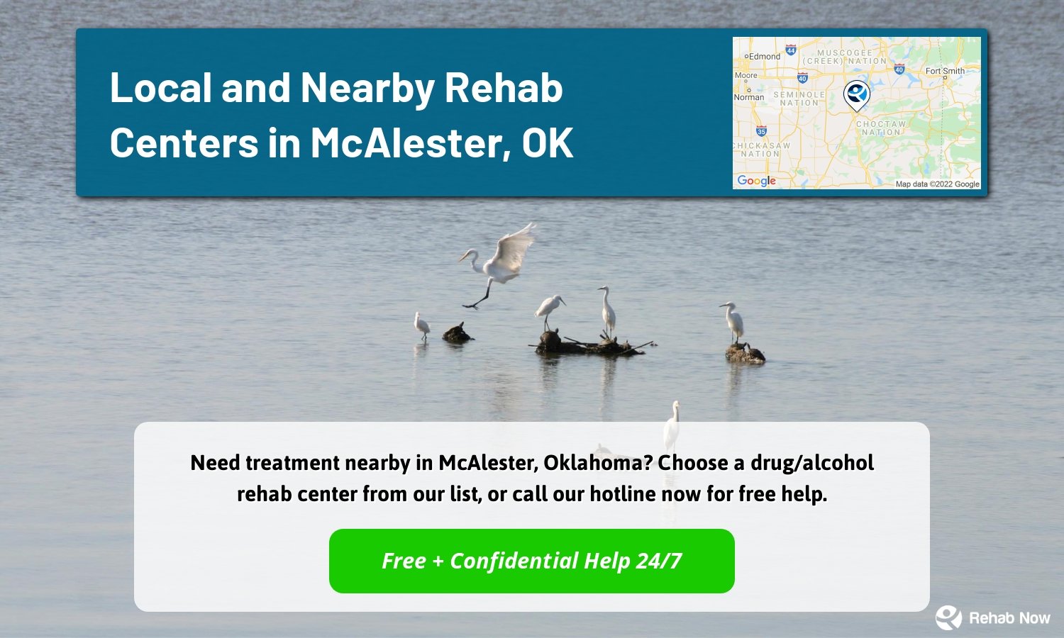 Need treatment nearby in McAlester, Oklahoma? Choose a drug/alcohol rehab center from our list, or call our hotline now for free help.