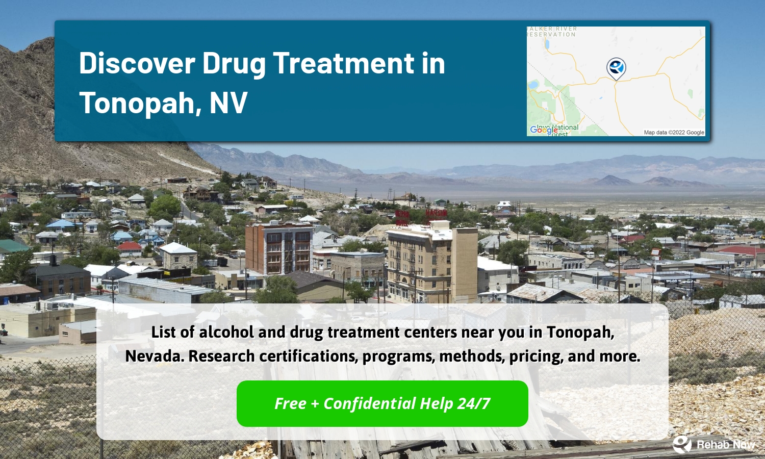 List of alcohol and drug treatment centers near you in Tonopah, Nevada. Research certifications, programs, methods, pricing, and more.