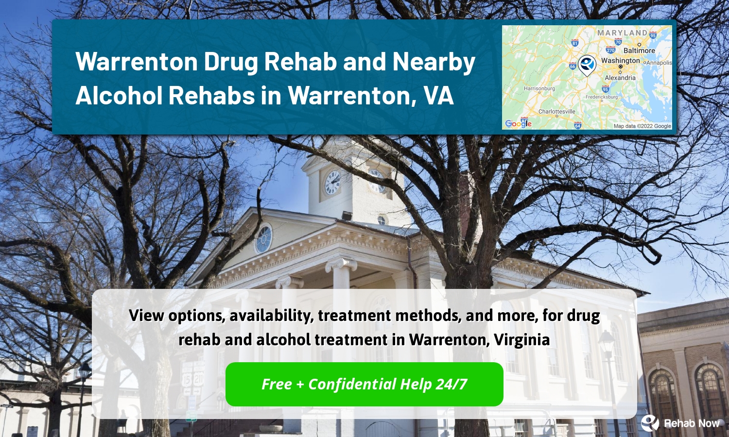 View options, availability, treatment methods, and more, for drug rehab and alcohol treatment in Warrenton, Virginia