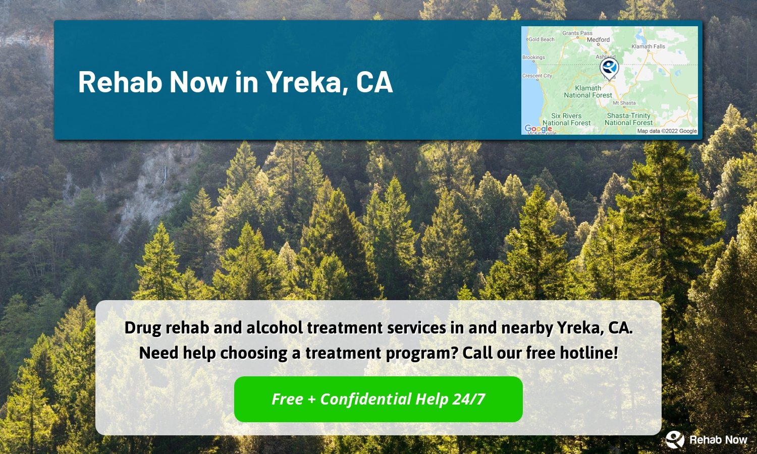 Drug rehab and alcohol treatment services in and nearby Yreka, CA. Need help choosing a treatment program? Call our free hotline!