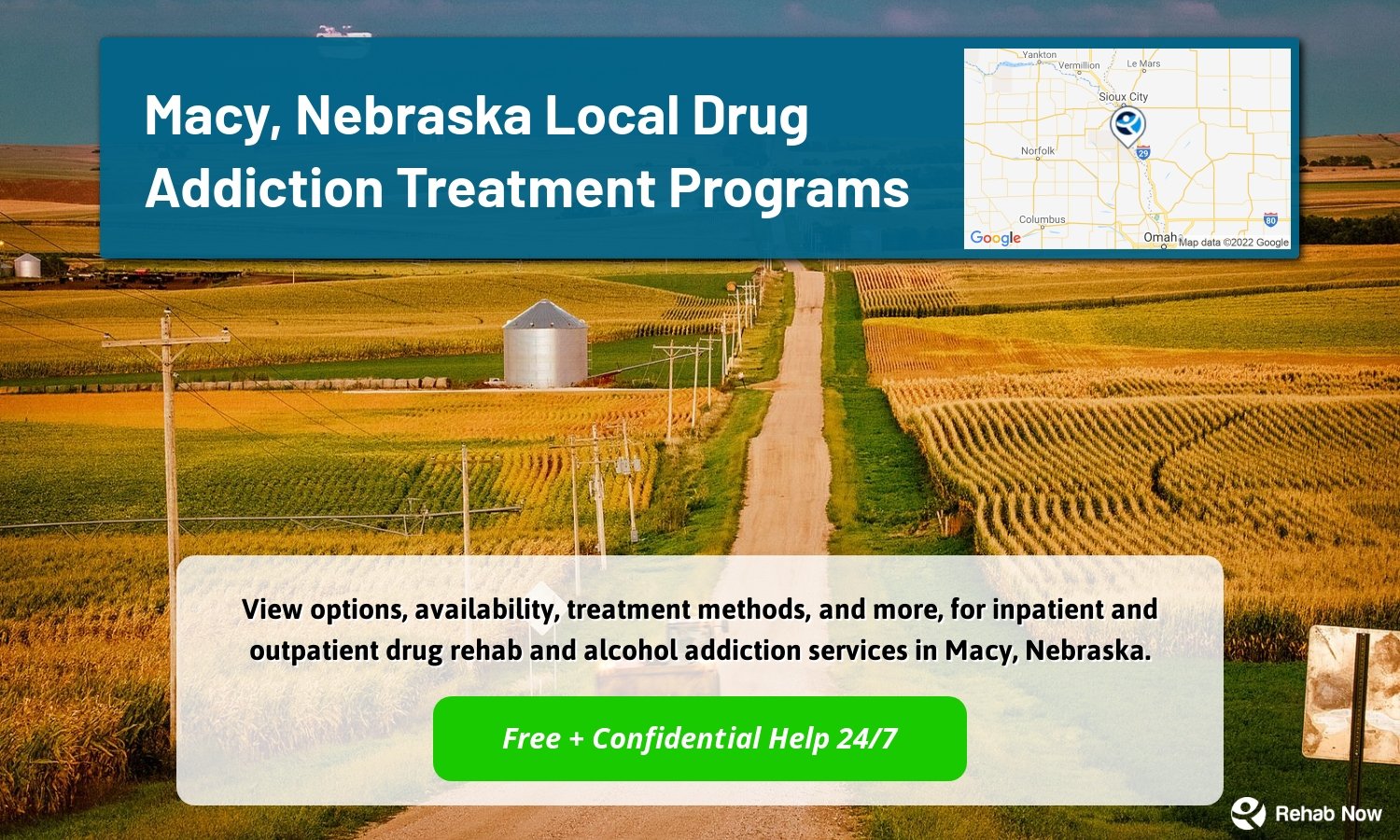 View options, availability, treatment methods, and more, for inpatient and outpatient drug rehab and alcohol addiction services in Macy, Nebraska.