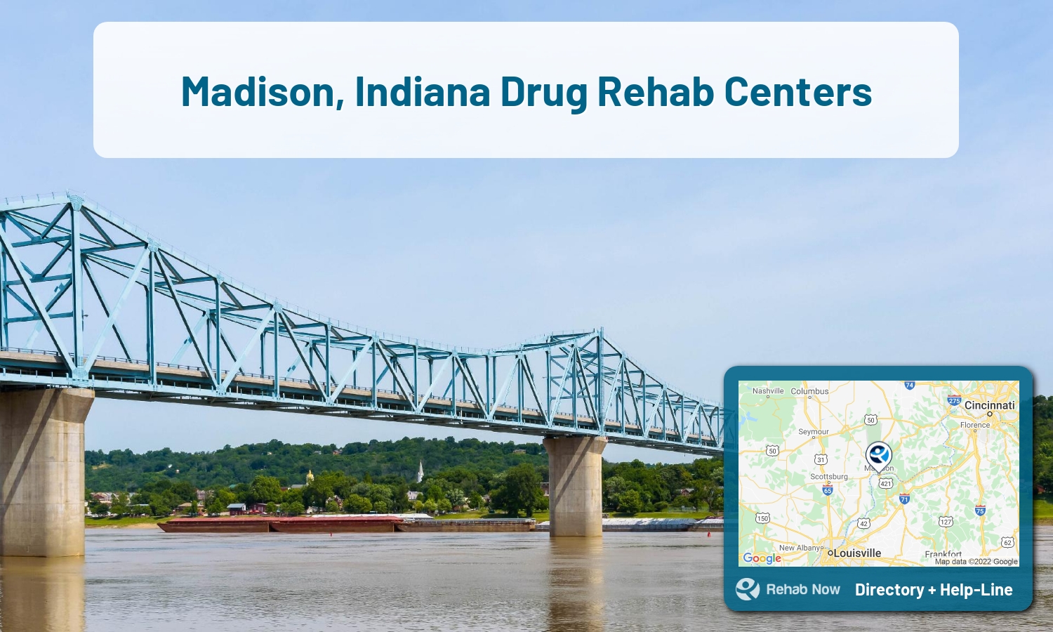 Struggling with addiction in Madison, Indiana? RehabNow helps you find the best treatment center or rehab available.