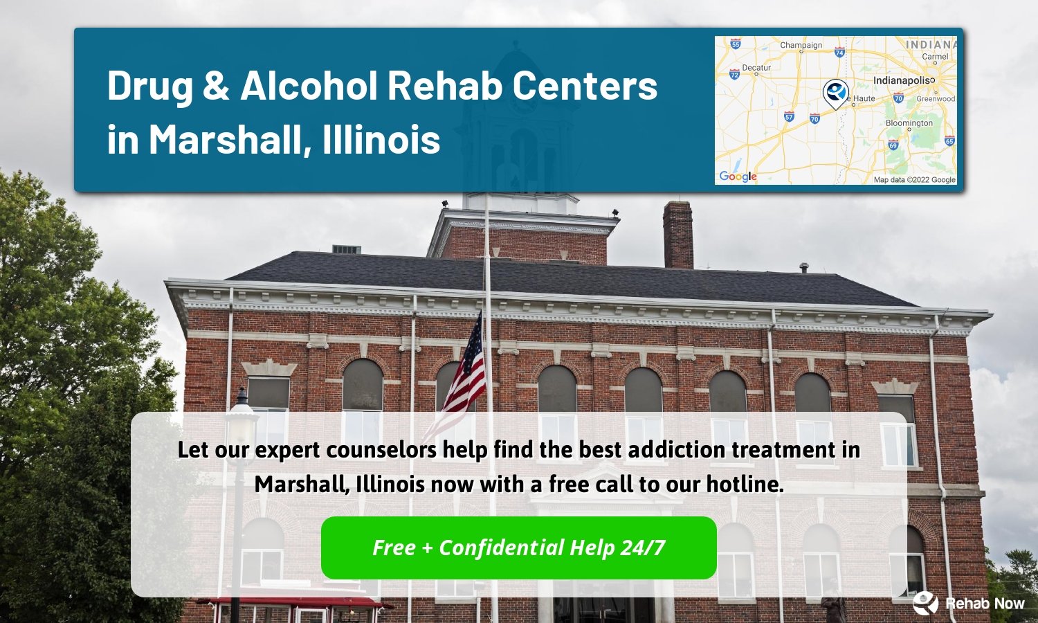 Let our expert counselors help find the best addiction treatment in Marshall, Illinois now with a free call to our hotline.