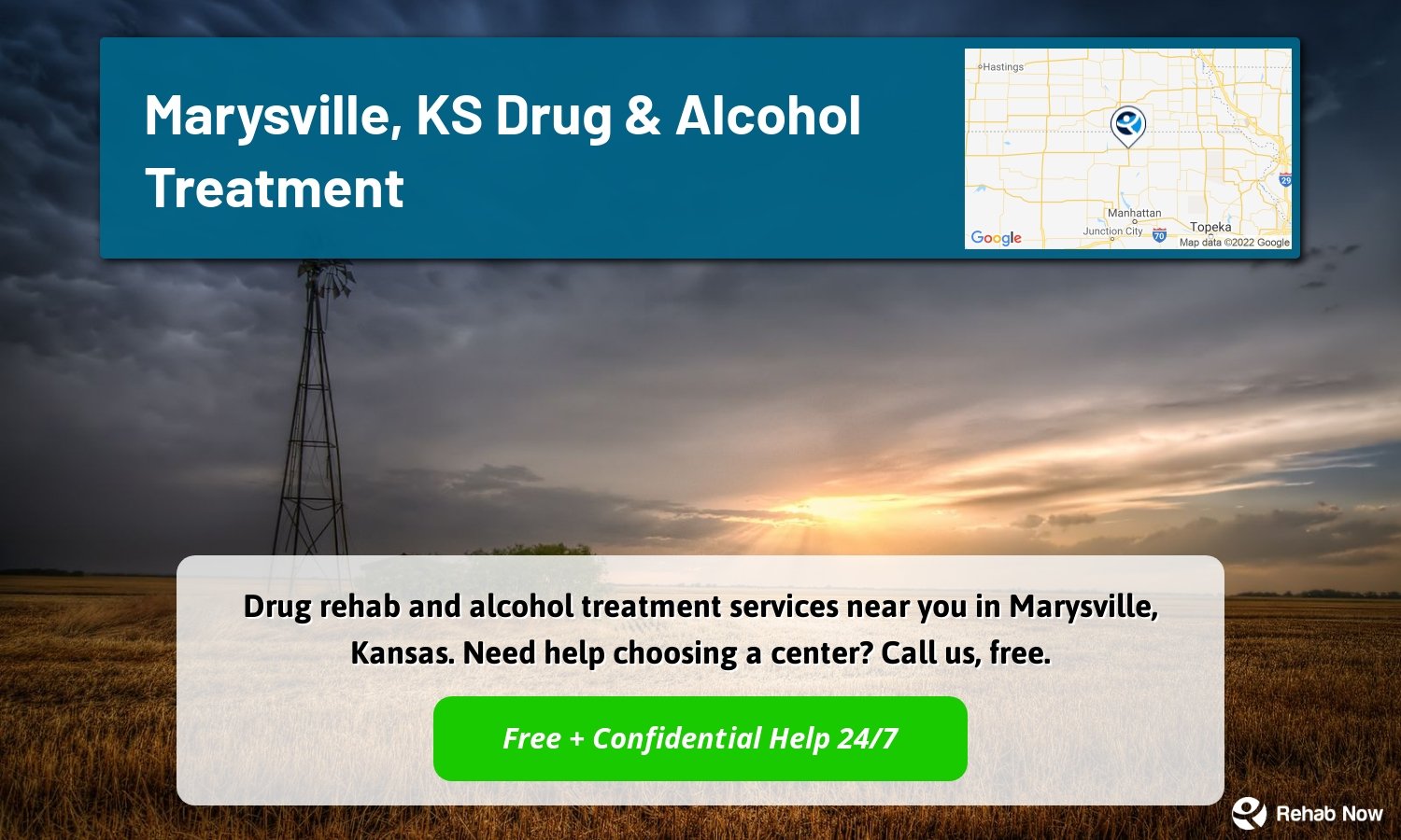Drug rehab and alcohol treatment services near you in Marysville, Kansas. Need help choosing a center? Call us, free.