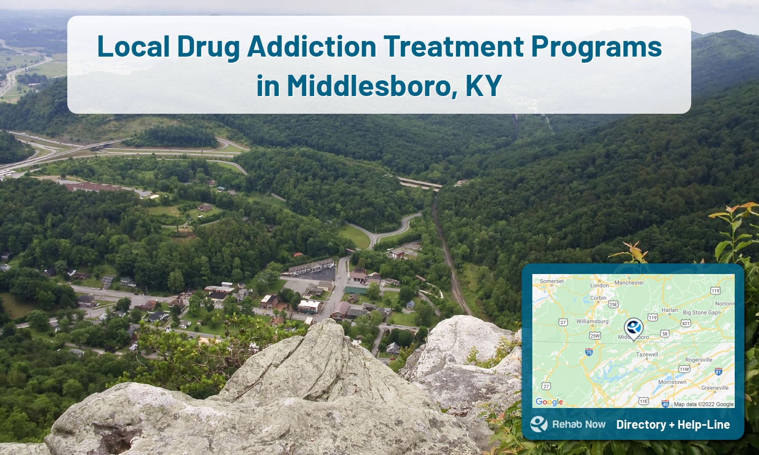Drug rehab and alcohol treatment services near you in Middlesboro, Kentucky. Need help choosing a center? Call us, free.