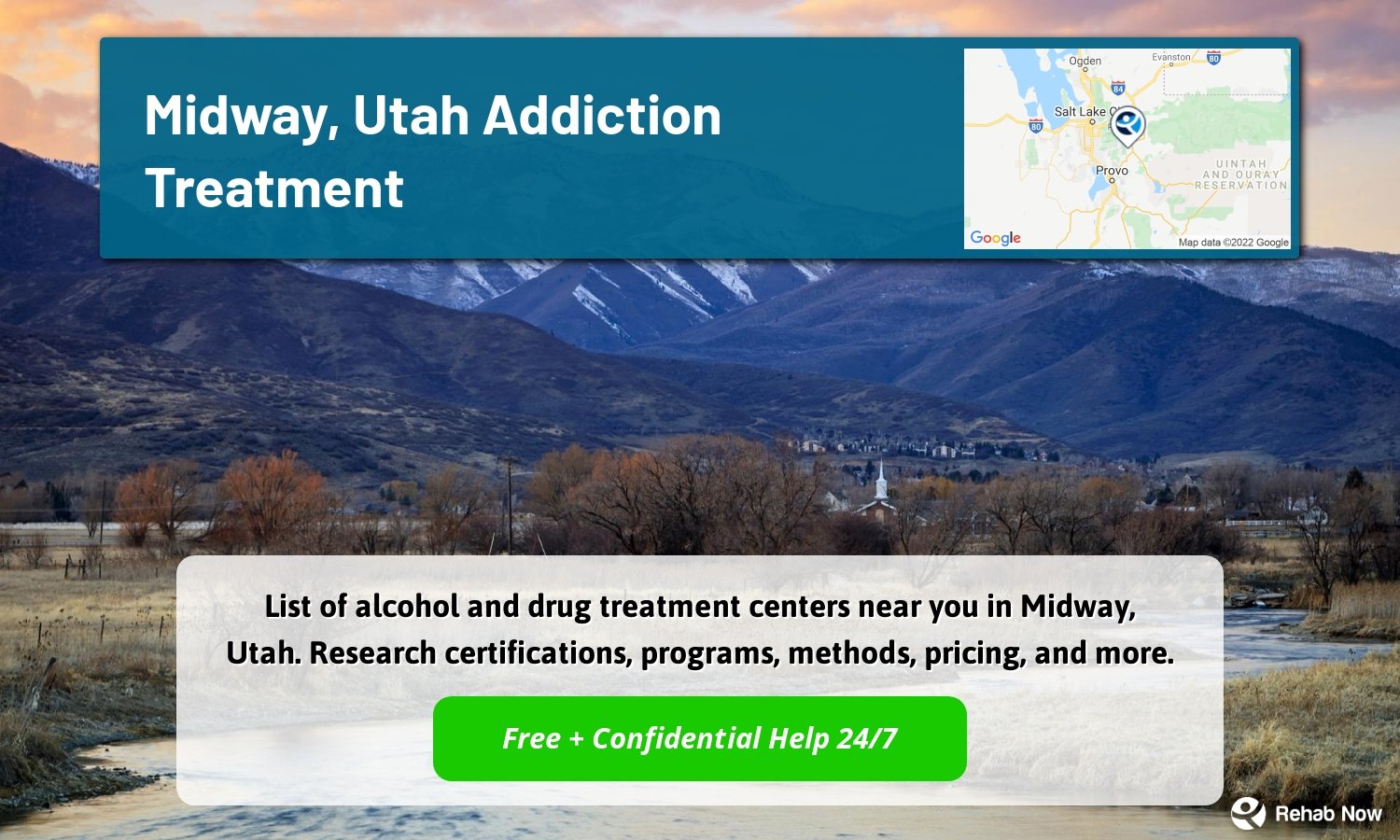 List of alcohol and drug treatment centers near you in Midway, Utah. Research certifications, programs, methods, pricing, and more.