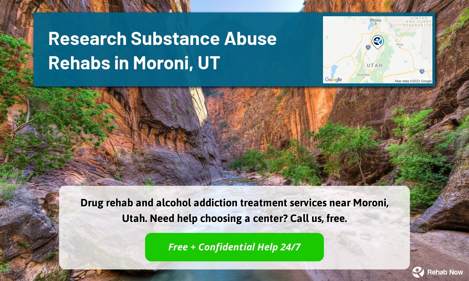 Drug rehab and alcohol addiction treatment services near Moroni, Utah. Need help choosing a center? Call us, free.