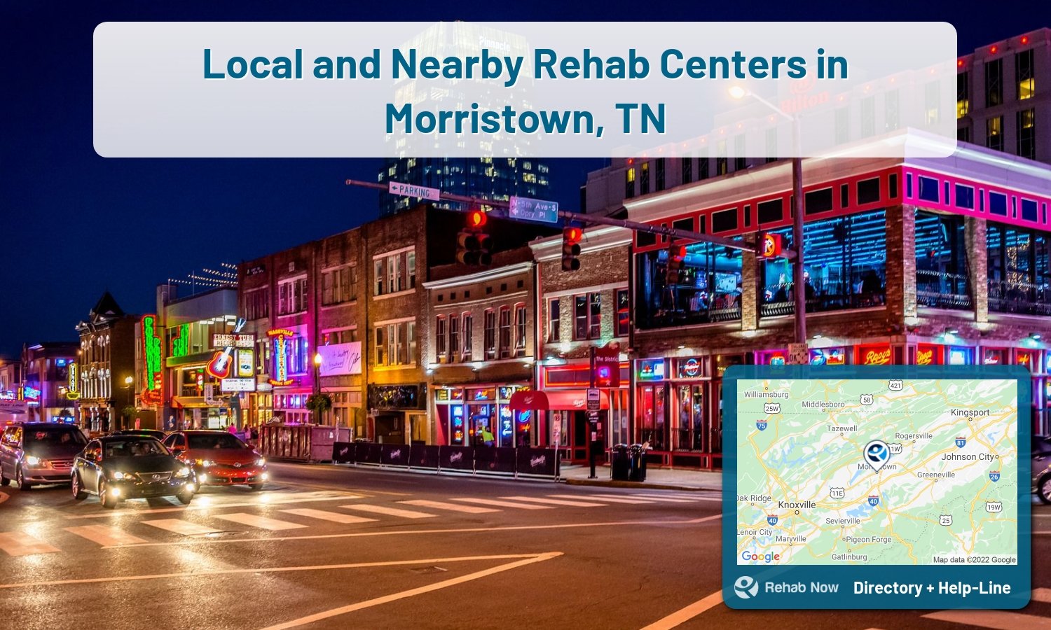 Need treatment nearby in Morristown, Tennessee? Choose a drug/alcohol rehab center from our list, or call our hotline now for free help.
