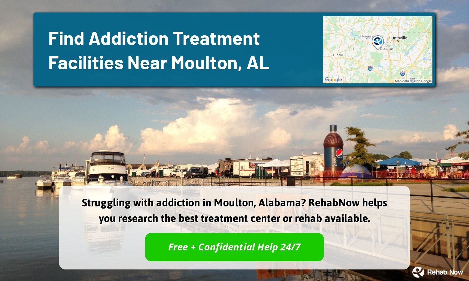 Struggling with addiction in Moulton, Alabama? RehabNow helps you research the best treatment center or rehab available.