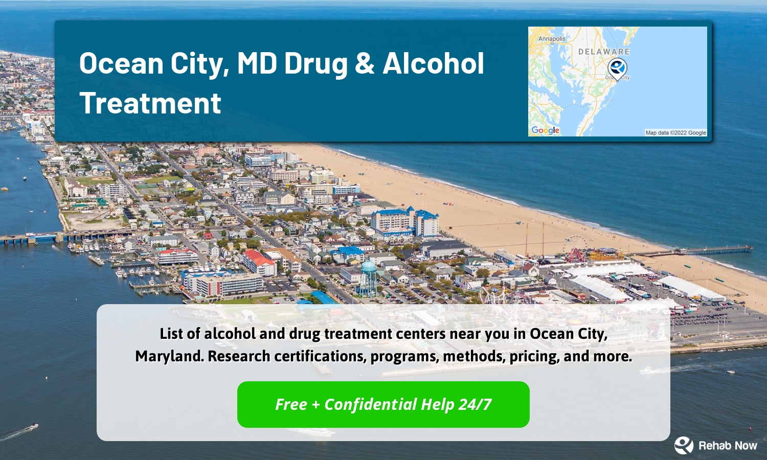 List of alcohol and drug treatment centers near you in Ocean City, Maryland. Research certifications, programs, methods, pricing, and more.