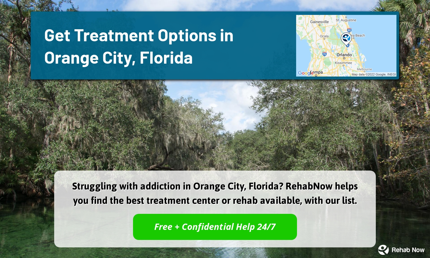 Struggling with addiction in Orange City, Florida? RehabNow helps you find the best treatment center or rehab available, with our list.