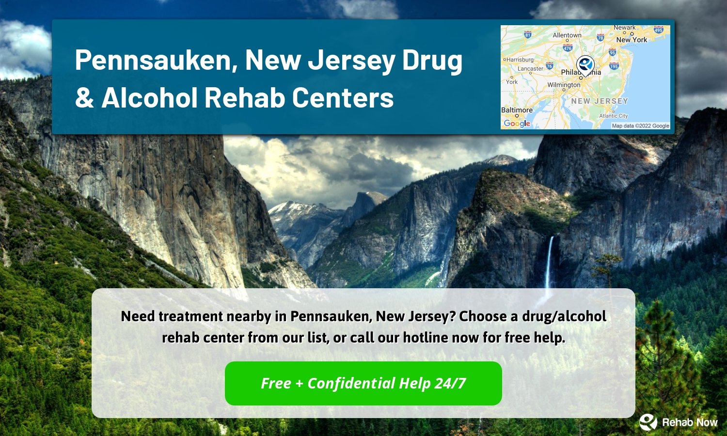 Need treatment nearby in Pennsauken, New Jersey? Choose a drug/alcohol rehab center from our list, or call our hotline now for free help.