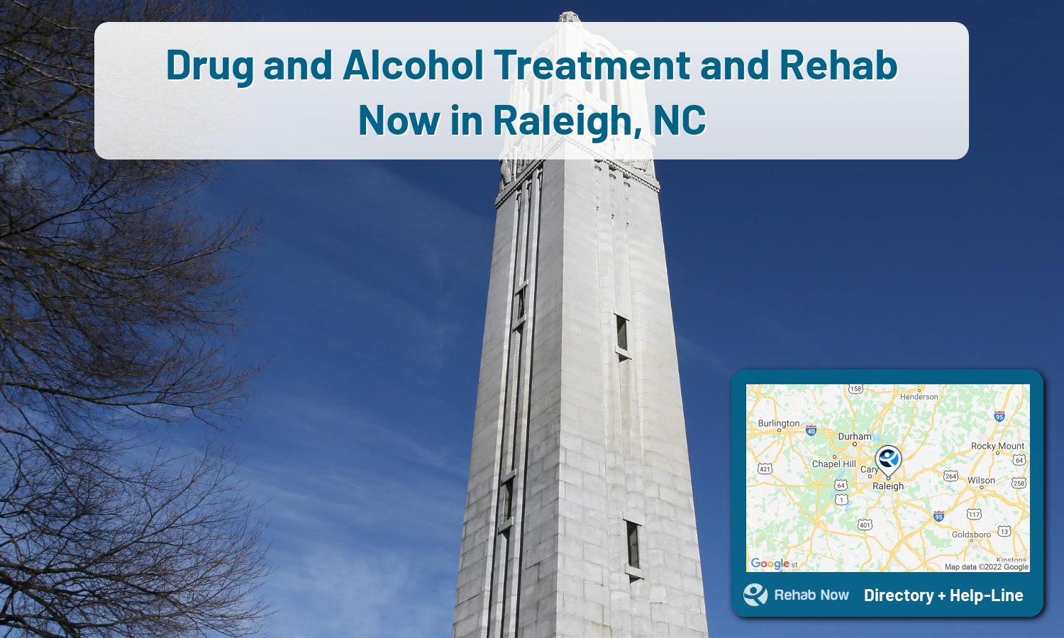 Need treatment nearby in Raleigh, North Carolina? Choose a drug/alcohol rehab center from our list, or call our hotline now for free help.