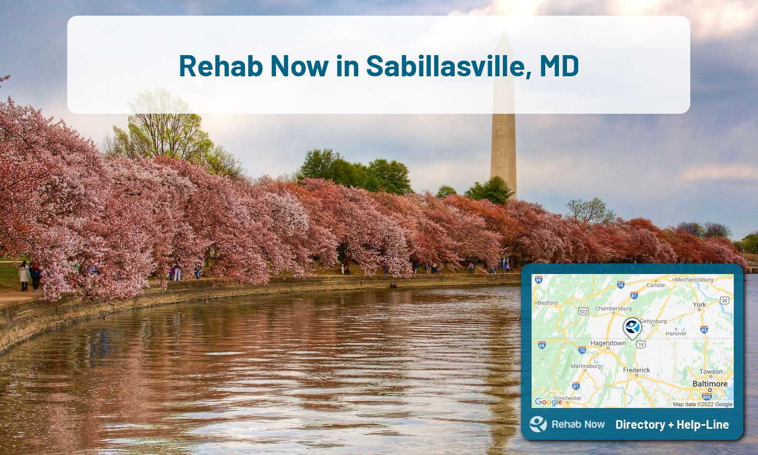 Need treatment nearby in Sabillasville, Maryland? Choose a drug/alcohol rehab center from our list, or call our hotline now for free help.