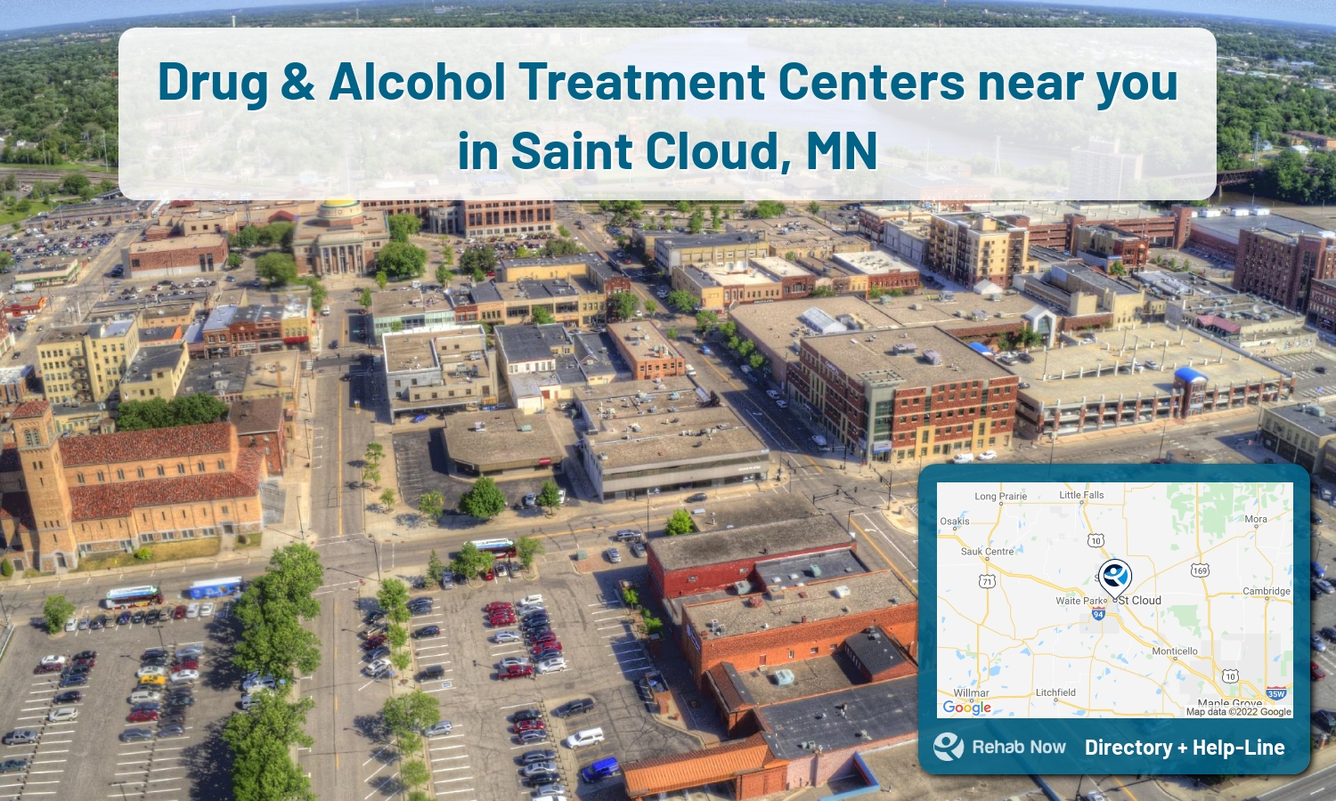 Struggling with addiction in Saint Cloud, Minnesota? RehabNow helps you find the best treatment center or rehab available.