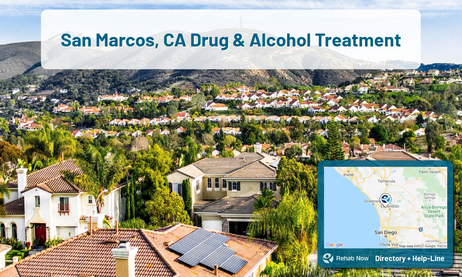 San Marcos, CA Treatment Centers. Find drug rehab in San Marcos, California, or detox and treatment programs. Get the right help now!