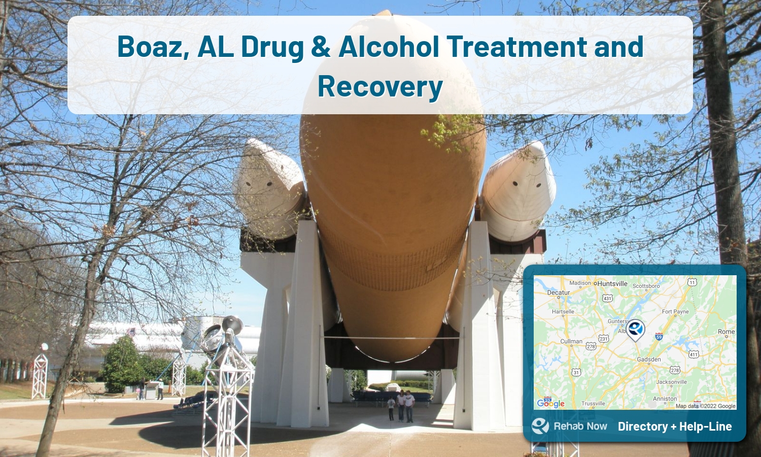 Let our expert counselors help find the best addiction treatment in Boaz, Alabama now with a free call to our hotline.