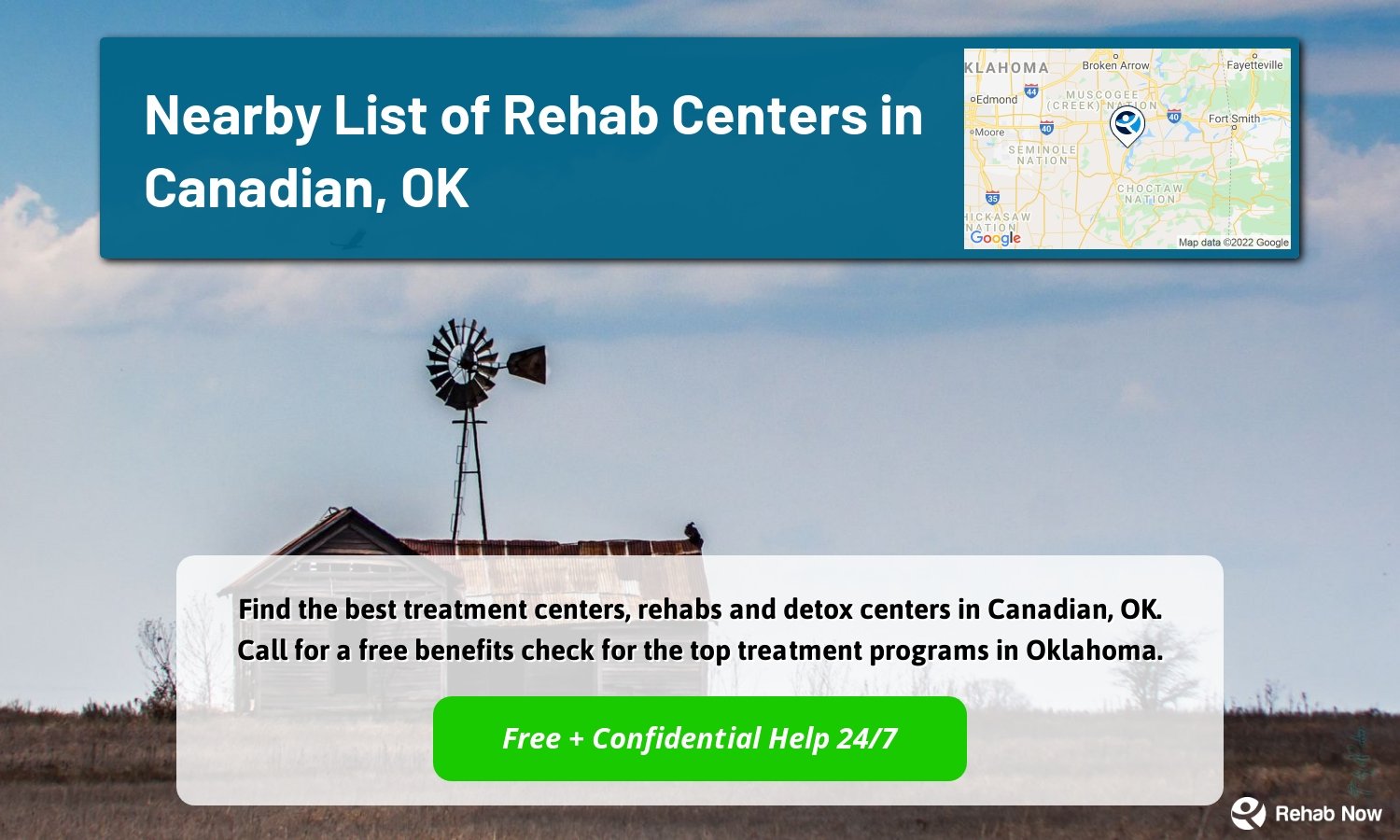 Find the best treatment centers, rehabs and detox centers in Canadian, OK. Call for a free benefits check for the top treatment programs in Oklahoma.
