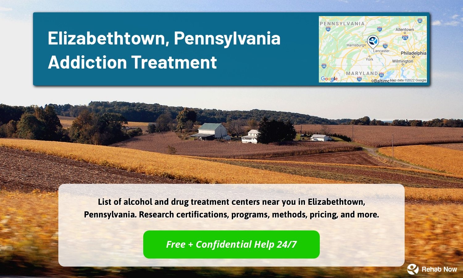 List of alcohol and drug treatment centers near you in Elizabethtown, Pennsylvania. Research certifications, programs, methods, pricing, and more.