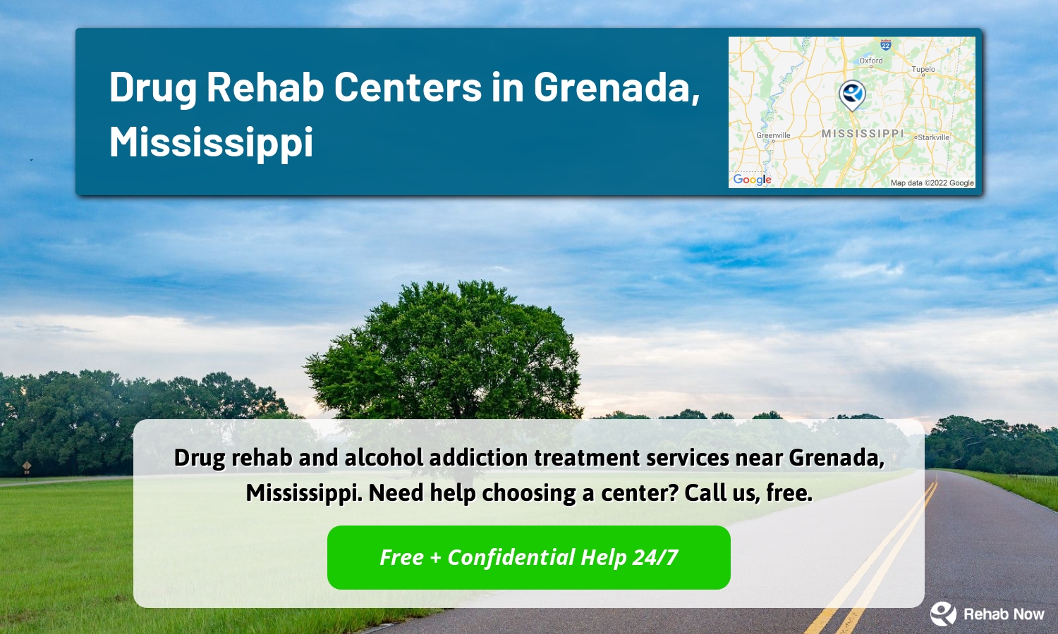Drug rehab and alcohol addiction treatment services near Grenada, Mississippi. Need help choosing a center? Call us, free.