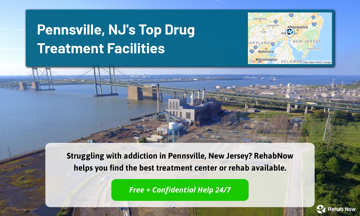 Struggling with addiction in Pennsville, New Jersey? RehabNow helps you find the best treatment center or rehab available.