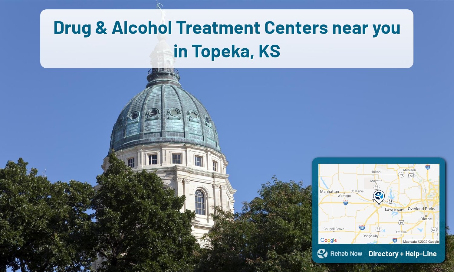 Struggling with addiction in Topeka, Kansas? RehabNow helps you find the best treatment center or rehab available.