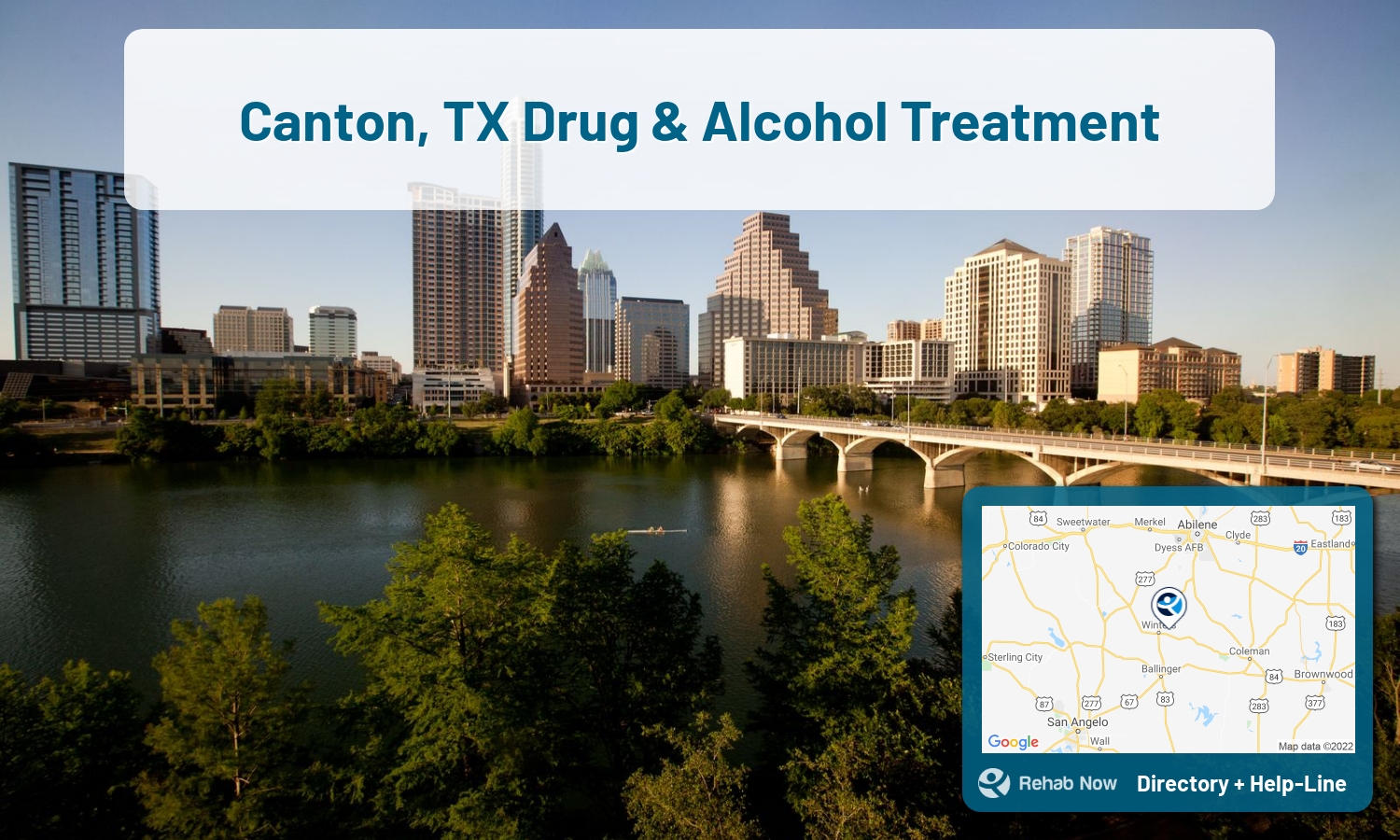 Our experts can help you find treatment now in Canton, Texas. We list drug rehab and alcohol centers in Texas.