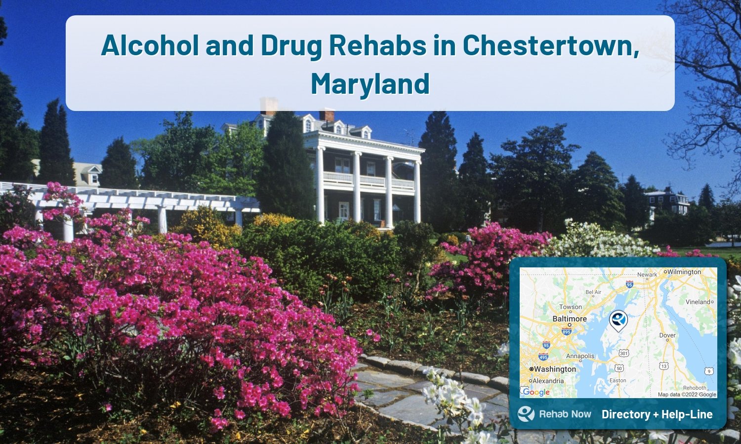 Struggling with addiction in Chestertown, Maryland? RehabNow helps you find the best treatment center or rehab available.