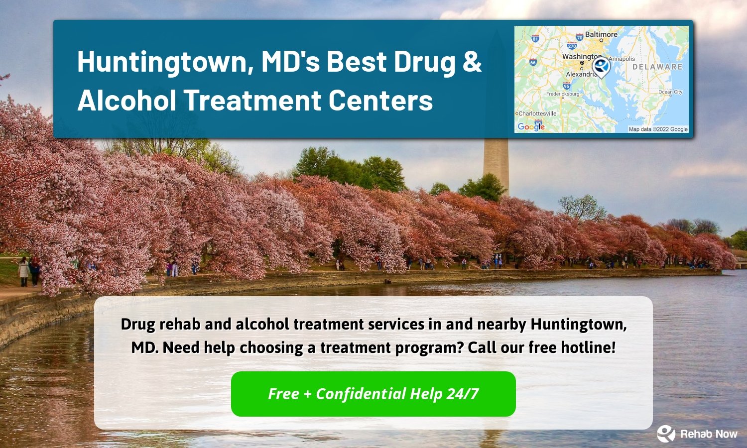 Drug rehab and alcohol treatment services in and nearby Huntingtown, MD. Need help choosing a treatment program? Call our free hotline!
