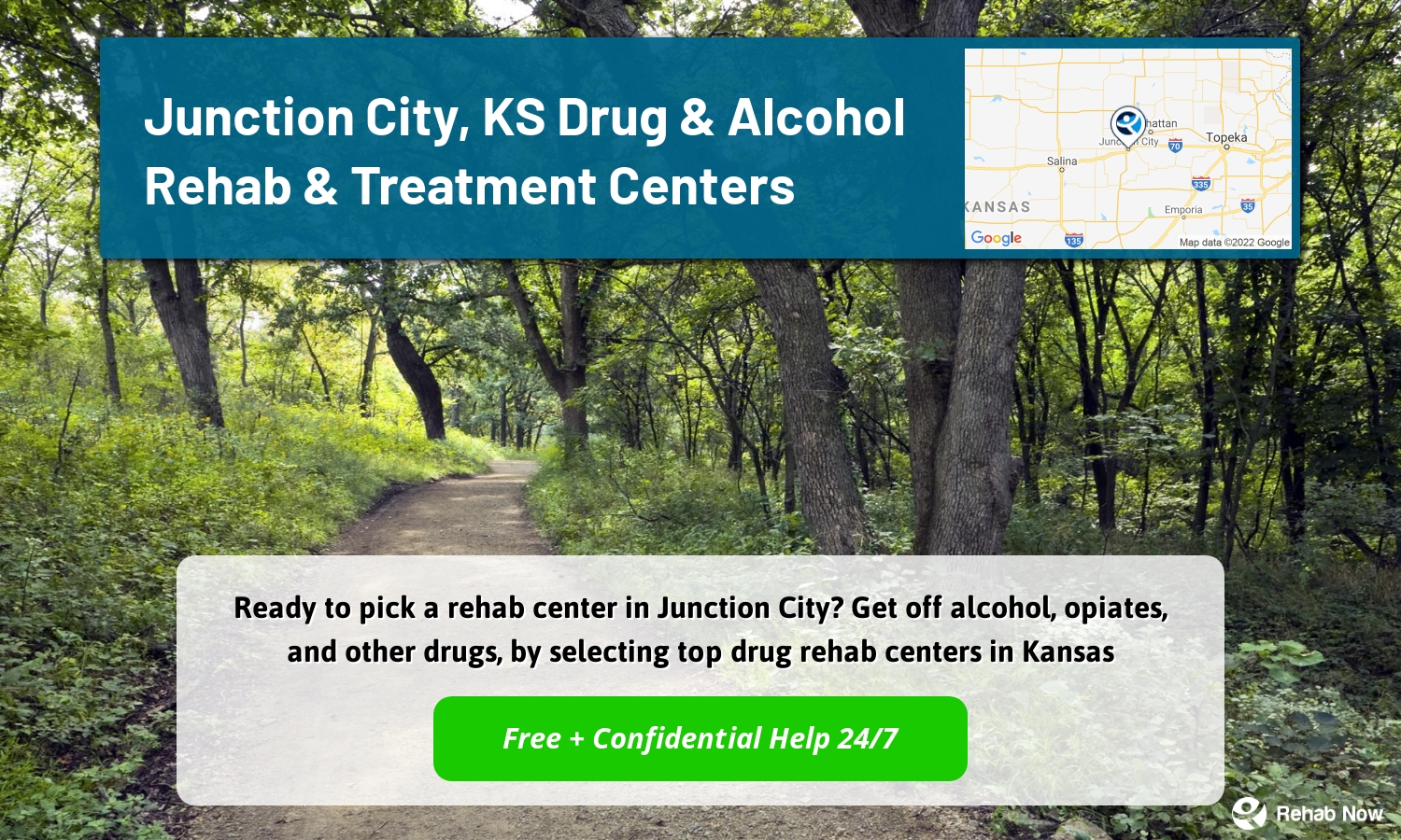 Ready to pick a rehab center in Junction City? Get off alcohol, opiates, and other drugs, by selecting top drug rehab centers in Kansas
