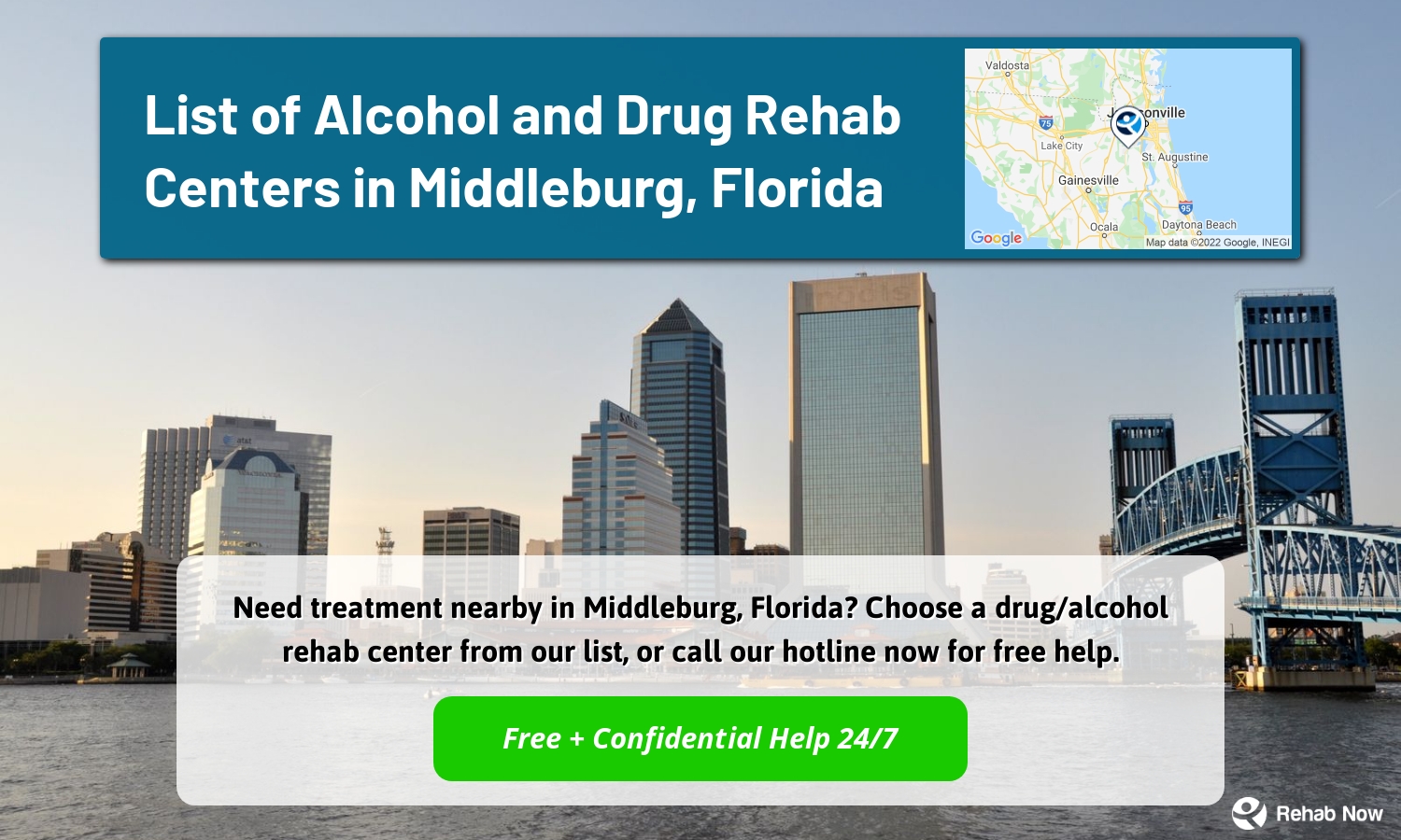 Need treatment nearby in Middleburg, Florida? Choose a drug/alcohol rehab center from our list, or call our hotline now for free help.
