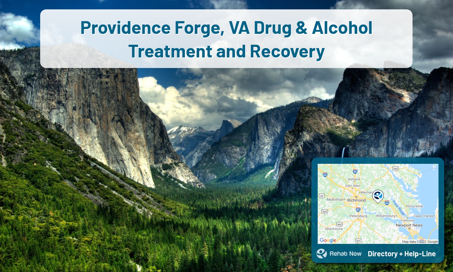 List of alcohol and drug treatment centers near you in Providence Forge, Virginia. Research certifications, programs, methods, pricing, and more.