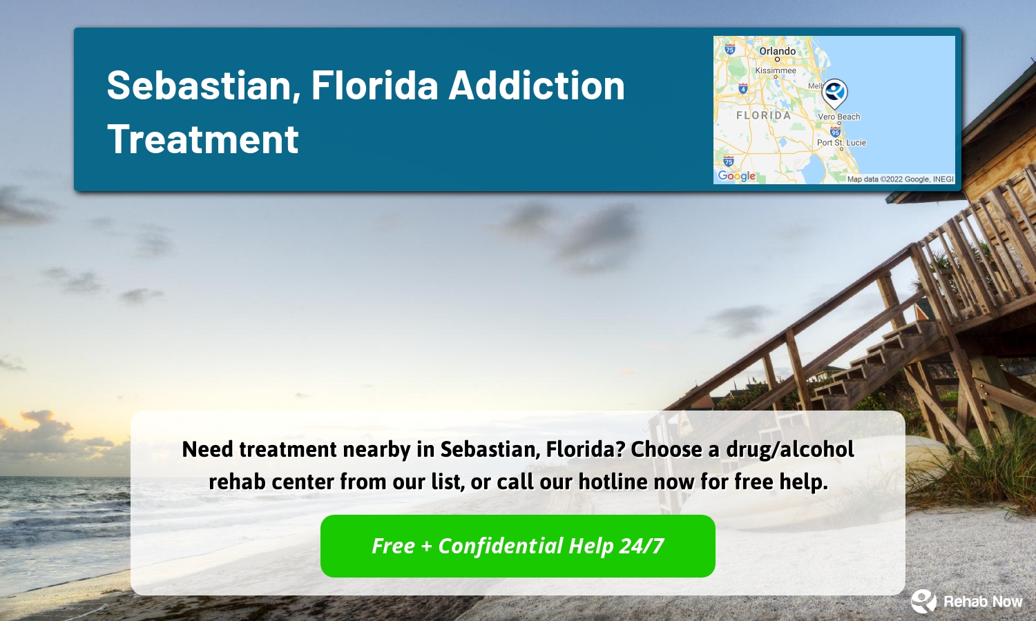 Need treatment nearby in Sebastian, Florida? Choose a drug/alcohol rehab center from our list, or call our hotline now for free help.