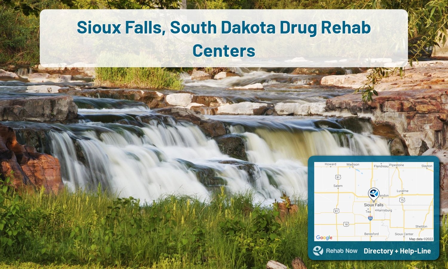 Struggling with addiction in Sioux Falls, South Dakota? RehabNow helps you find the best treatment center or rehab available.