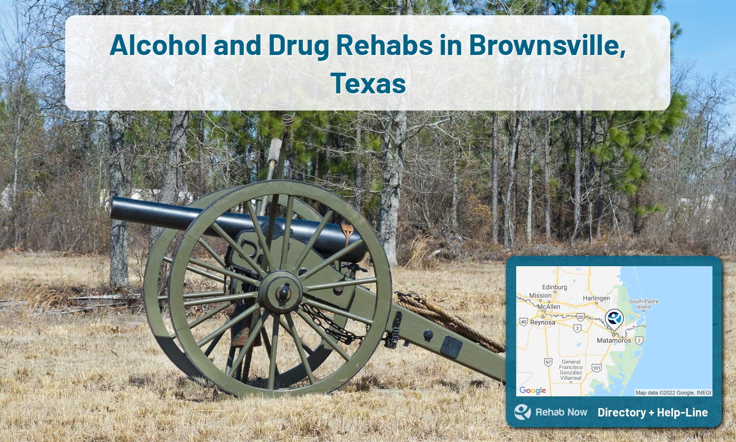 Let our expert counselors help find the best addiction treatment in Brownsville, Texas now with a free call to our hotline.